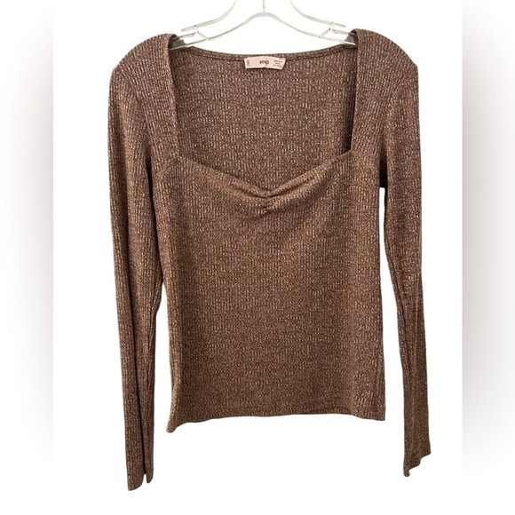 Mango Tops - New MNG Long Sleeve Crop Lightweight Top Size Medium